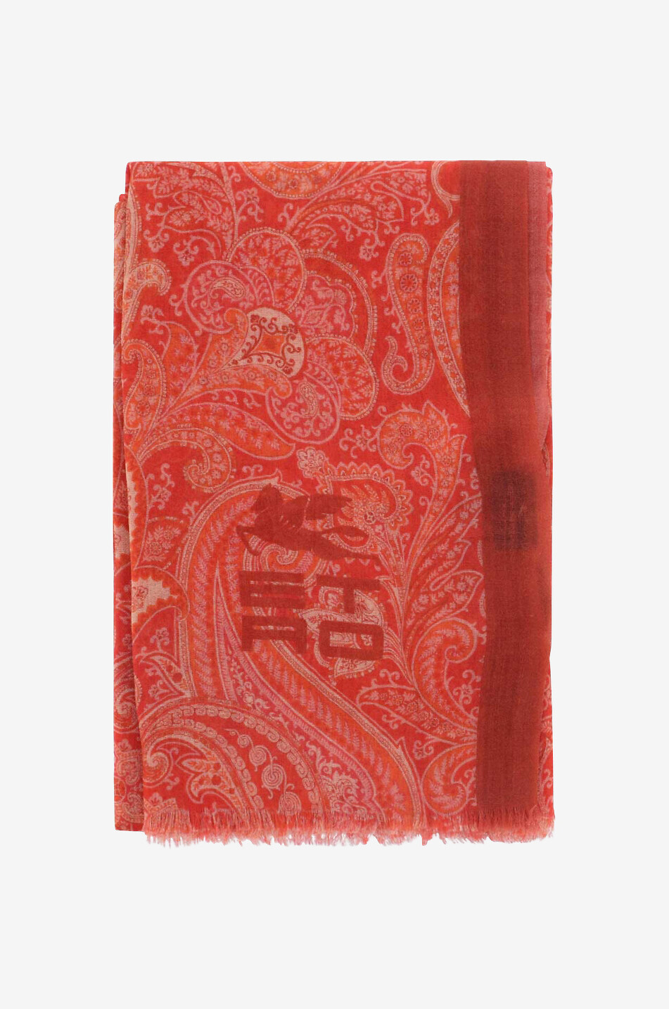 ETRO Agra Paisley printed fine scarf Women ORANGE 1