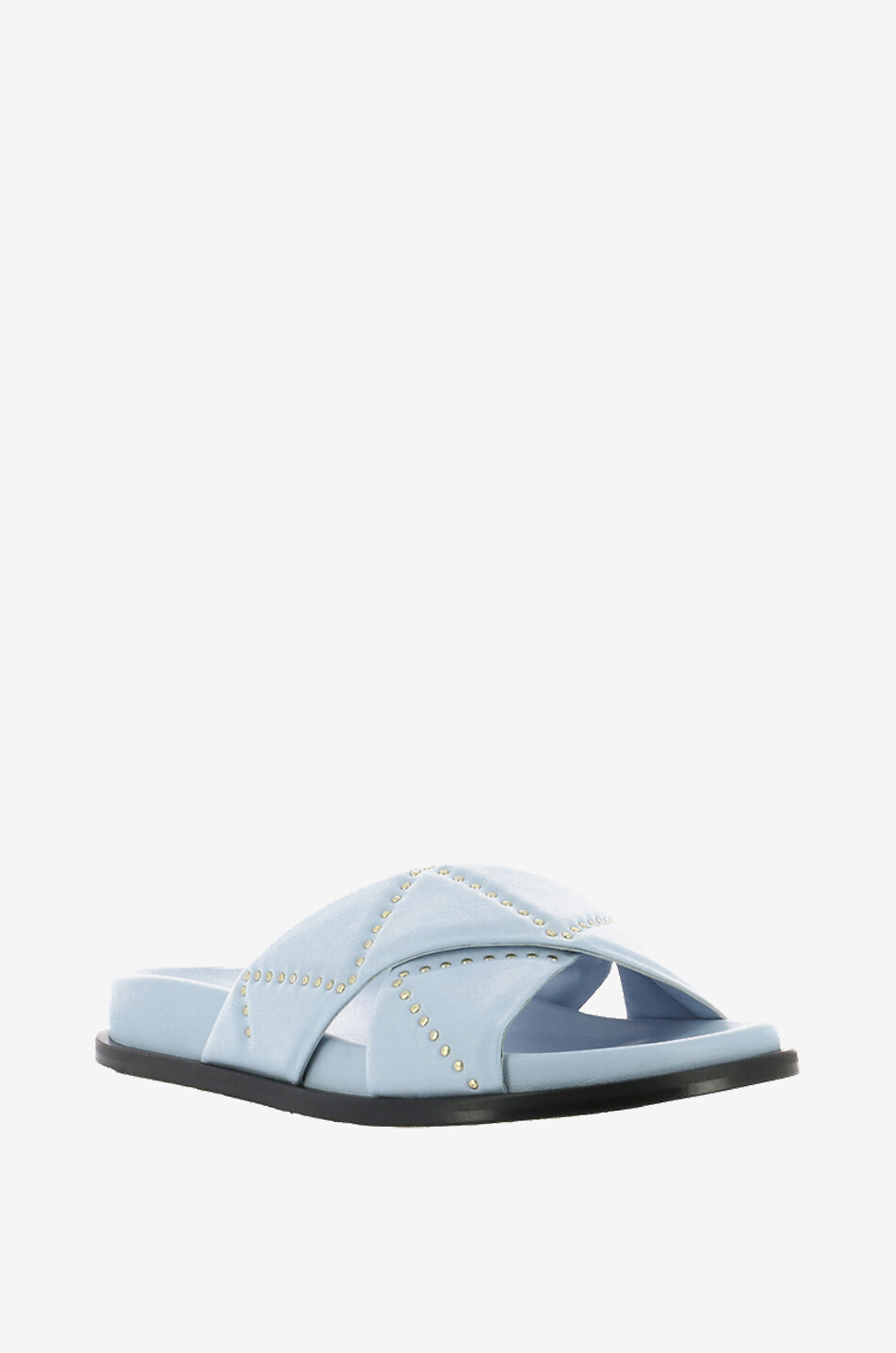 Sandales plates en cuir nappa clouté Tina