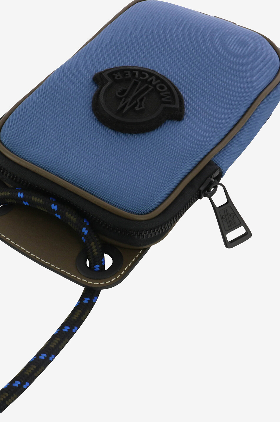 MONCLER Telefontasche aus Nylon und Leder mit Hahnenlogo Herren BLAU 5