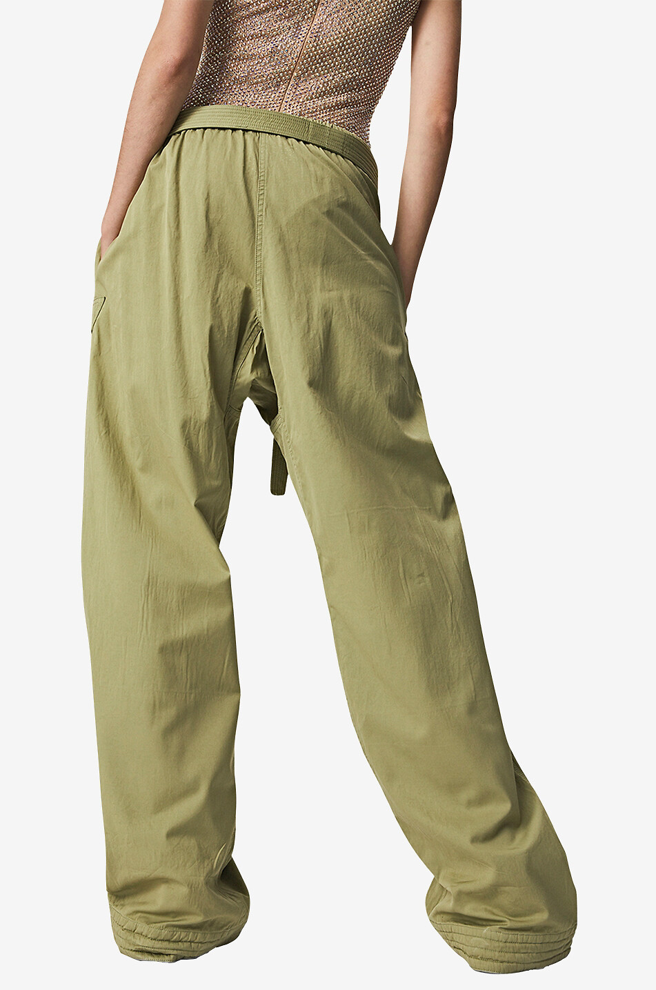 Hose aus Gabardine mit weitem Bein und hohem Bund