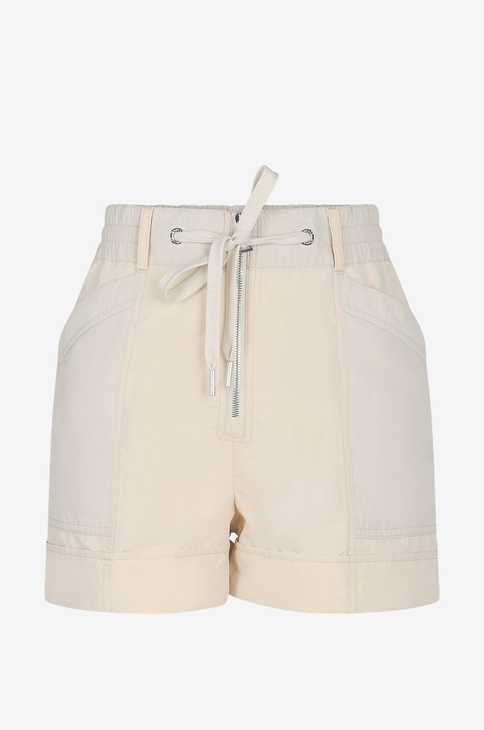 Short taille haute en tissu technique froissé