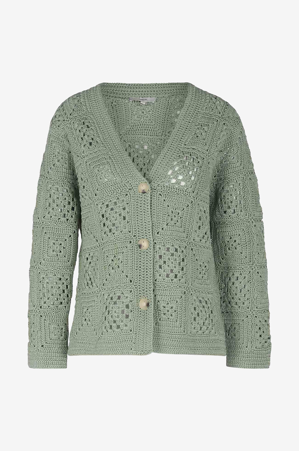 VINCE Von Hand gehäkelter Cardigan Grid Damen GRÜN 1
