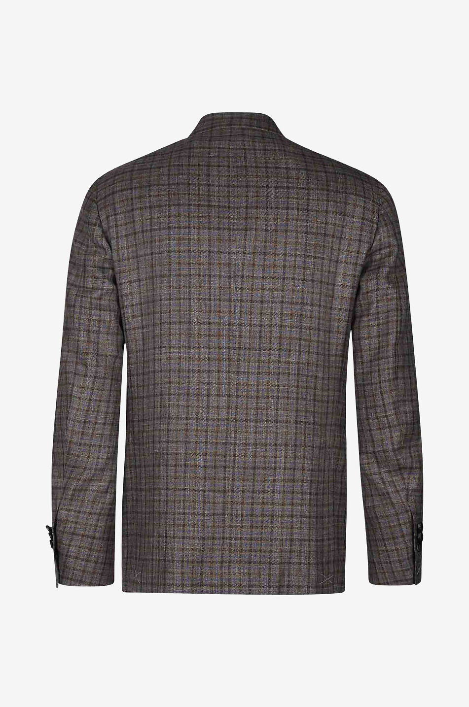 BONGÉNIE Ethomas checked wool, silk and linen blazer Men BROWN 2