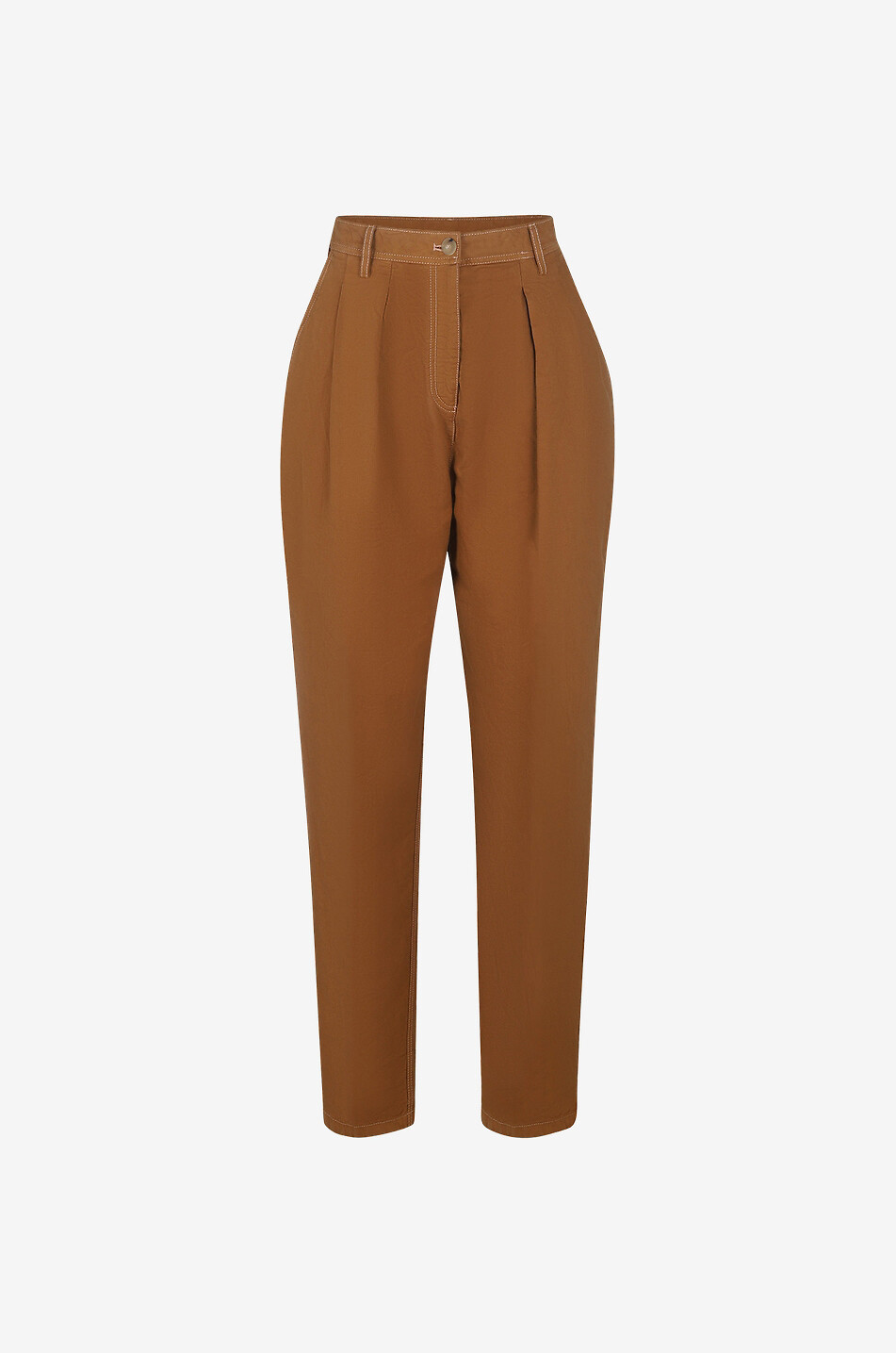 Gerade Bundfaltenhose mit hoher Taille