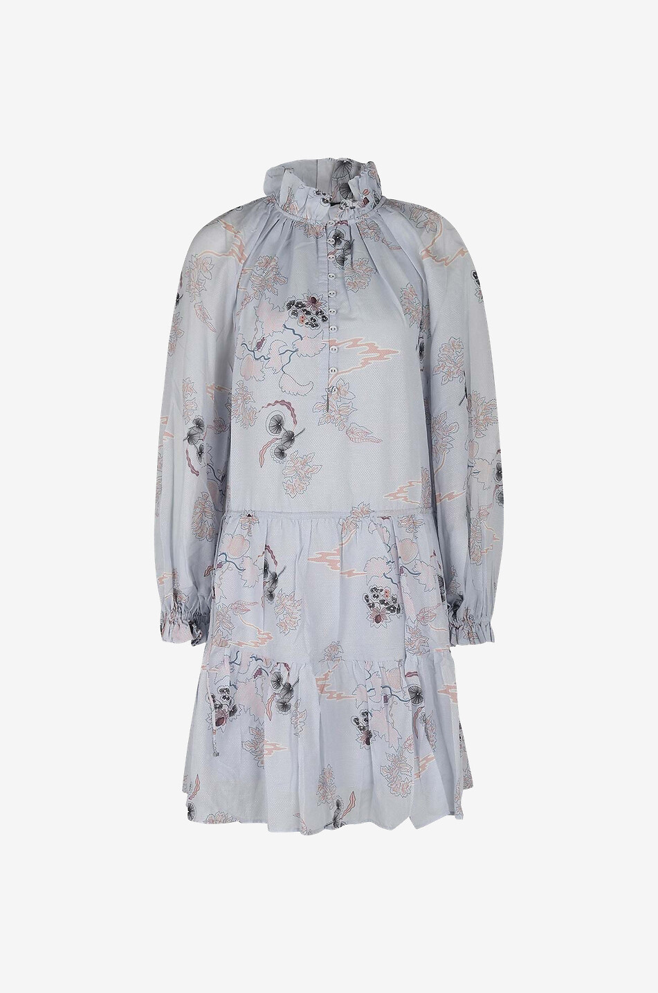 MAGALI PASCAL Kurzes geblümtes Kleid aus Baumwolle und Seide Liliane Damen BUNT 1