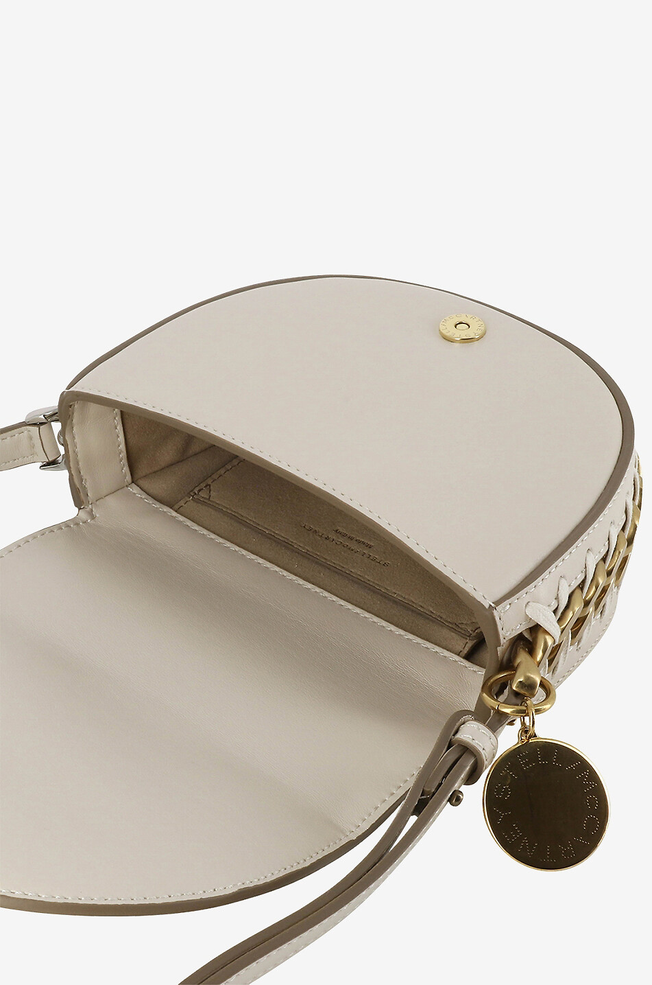 STELLA McCARTNEY Frayme Small faux leather satchel bag Women EGGSHELL 5