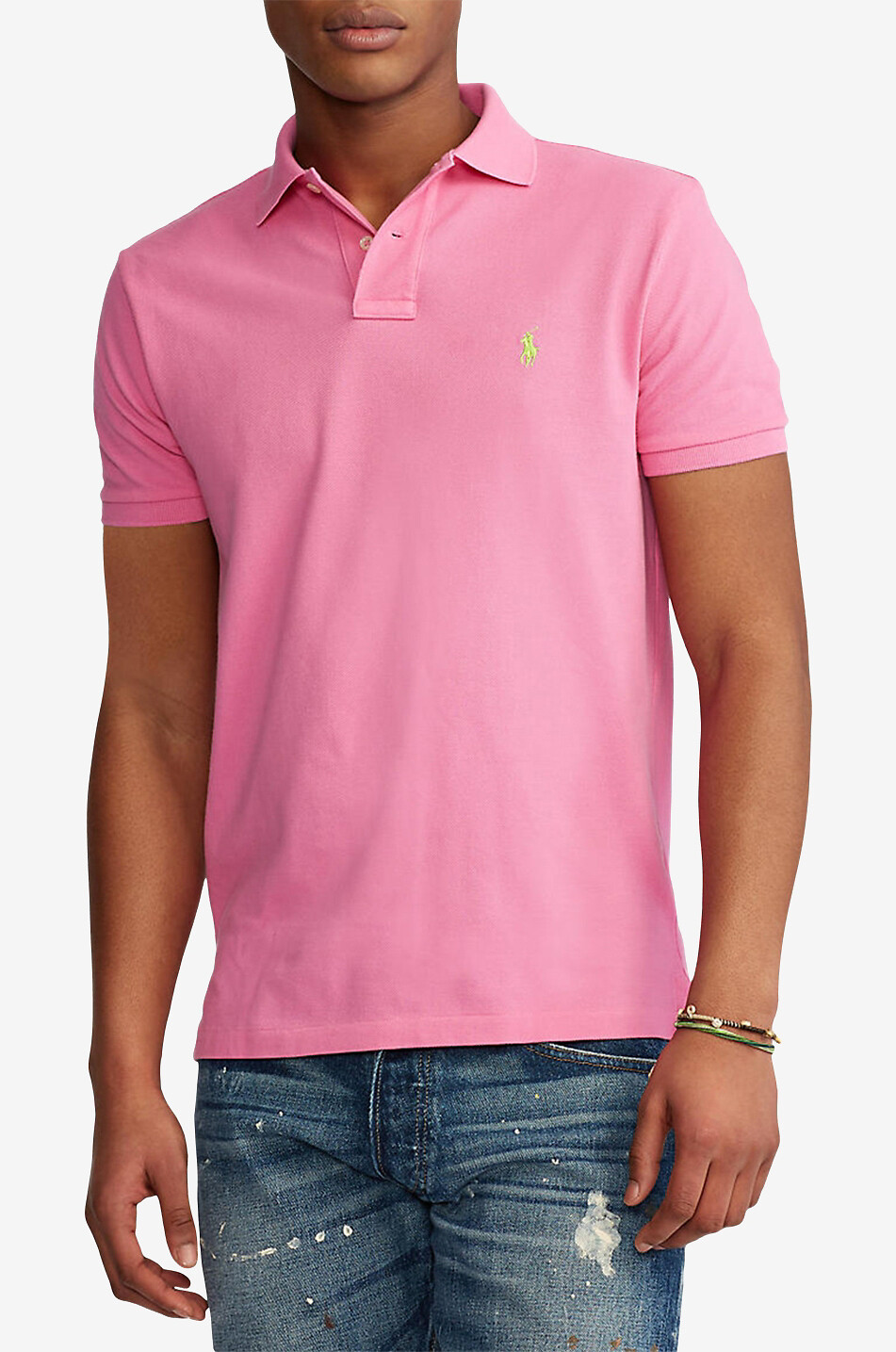 POLO RALPH LAUREN Pony logo cotton piqué short-sleeved polo shirt Men PINK 2