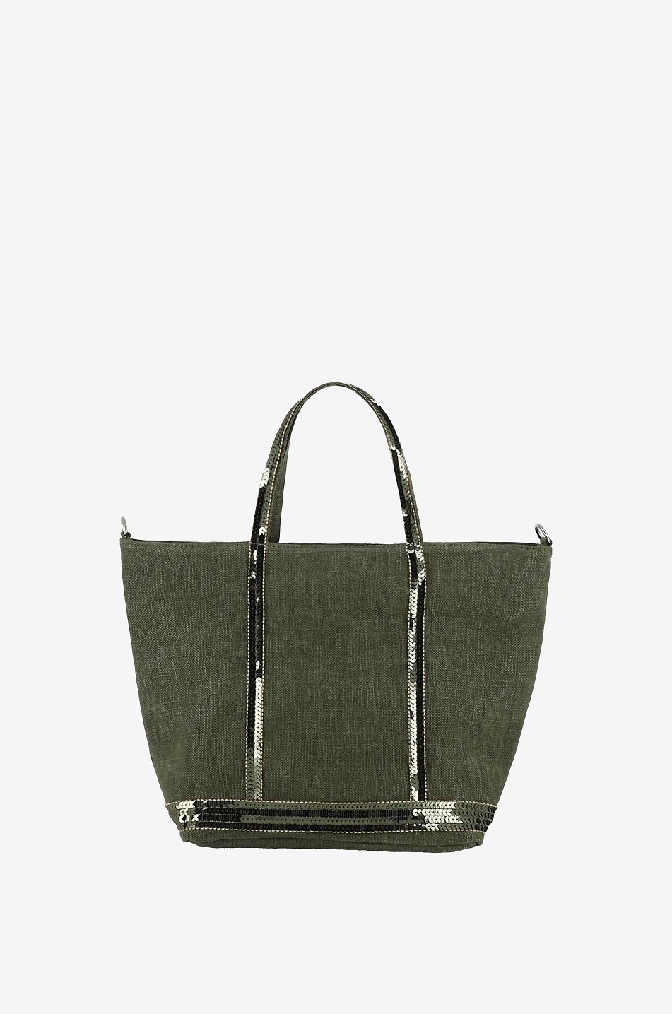 Petit linen canvas tote bag with sequins