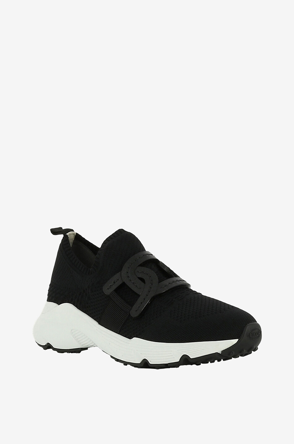 TOD'S Kate knit slip-on sneakers with leather Women BLACK 1