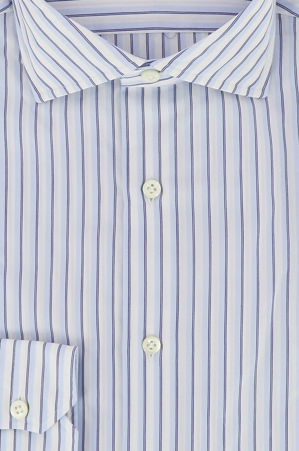 GIAMPAOLO Stripe adorned long-sleeved poplin shirt Men LIGHT BLUE 2