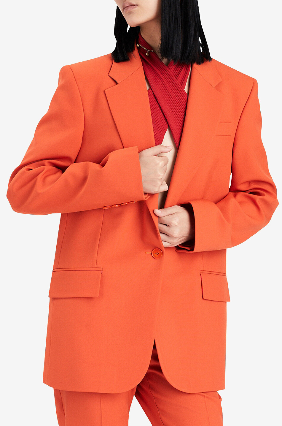 STELLA McCARTNEY Blazer oversize Twill Tailoring Femme ORANGE 4