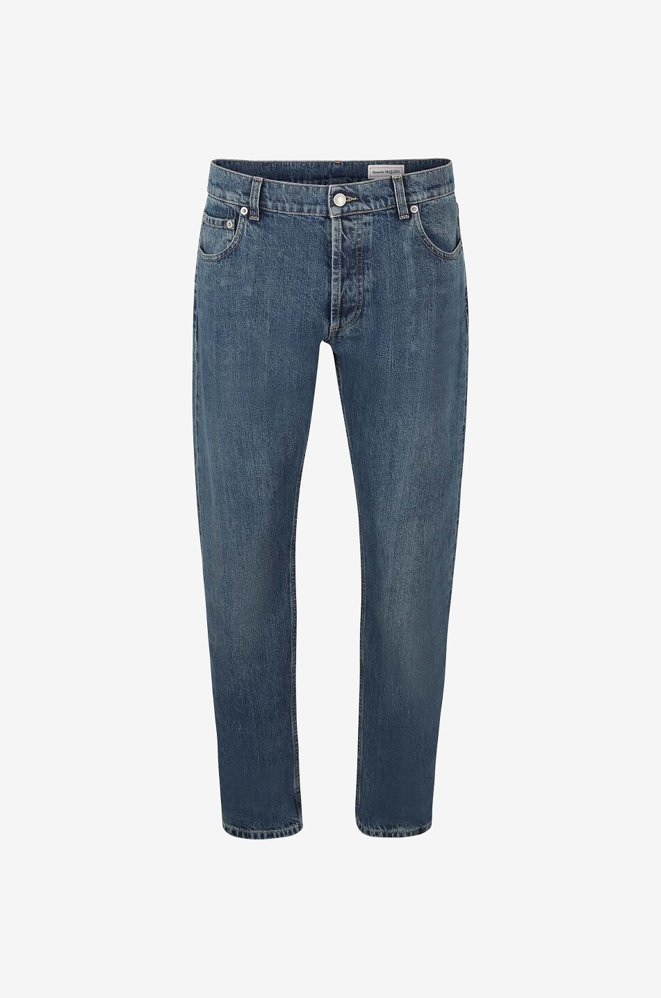 Gerade Jeans aus ausgewaschenem Denim McQUEEN Signature