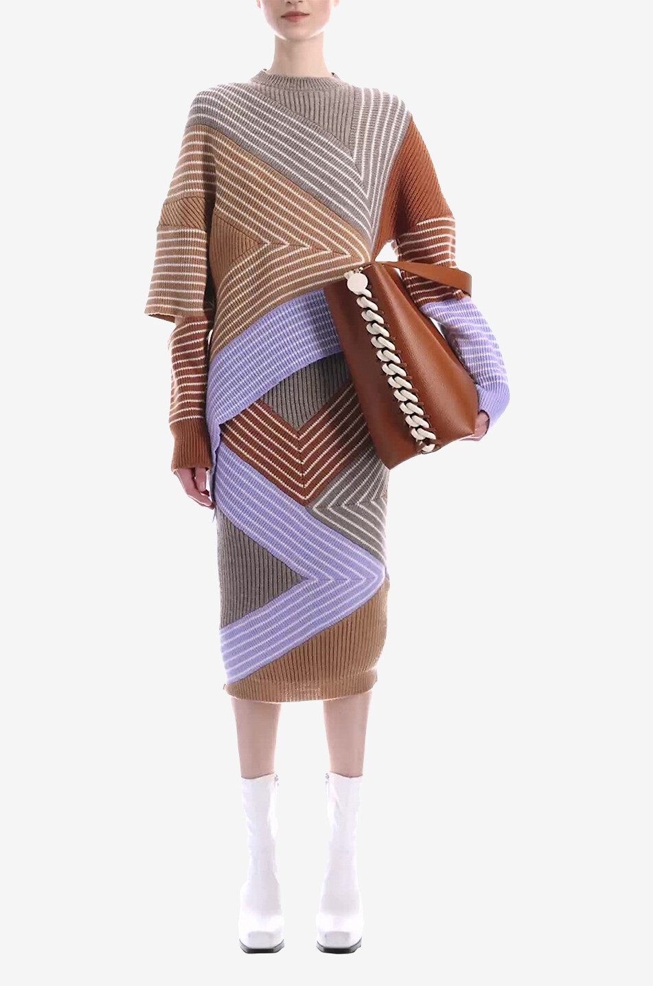 Jupe midi en laine vierge