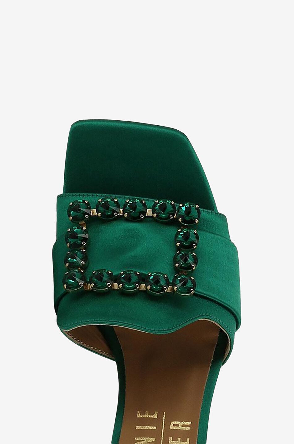 Basa 55 crystal clad heeled satin mules