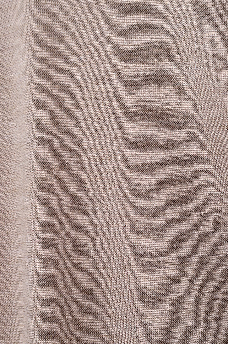 BONGÉNIE Feiner Rundhalspullover aus Wolle und Seide Herren BEIGE 4