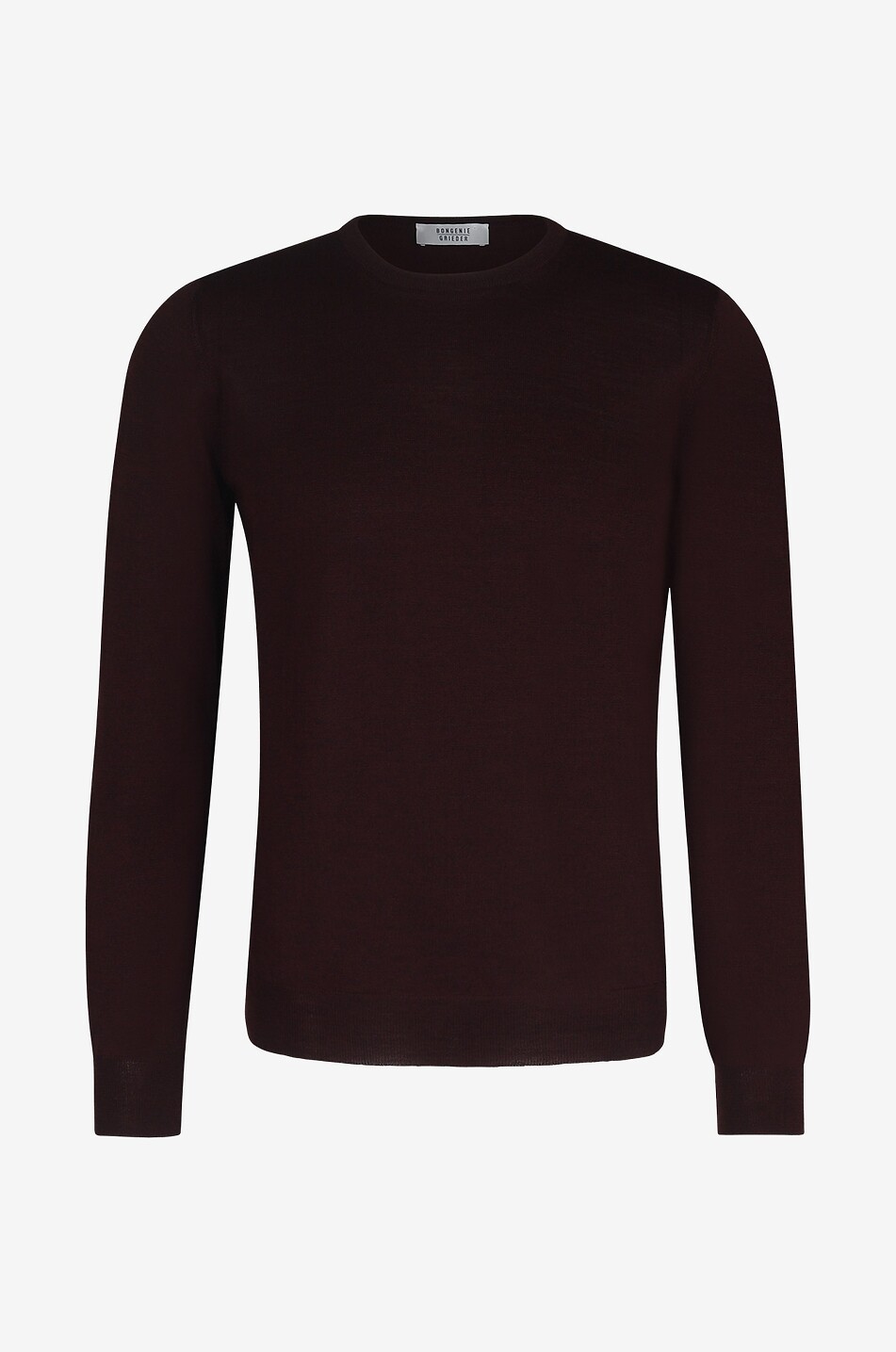BONGÉNIE Pull fin à col rond en laine et soie Homme ROUGE FONCÉ 1