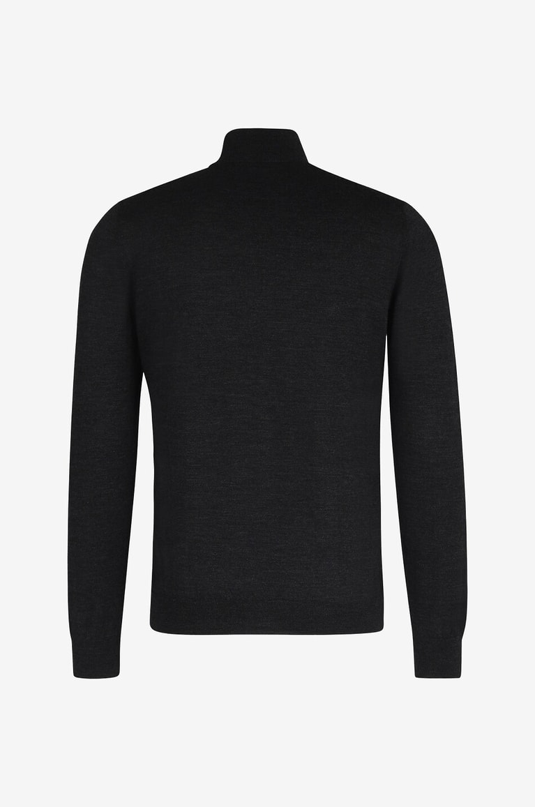BONGÉNIE Feiner Rollkragenpullover aus Wolle und Seide Herren DUNKELGRAU 2
