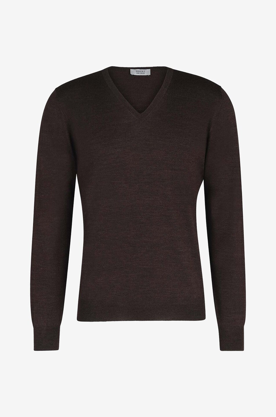 Feinstrickpullover aus Wolle und Seide mit V-Ausschnitt