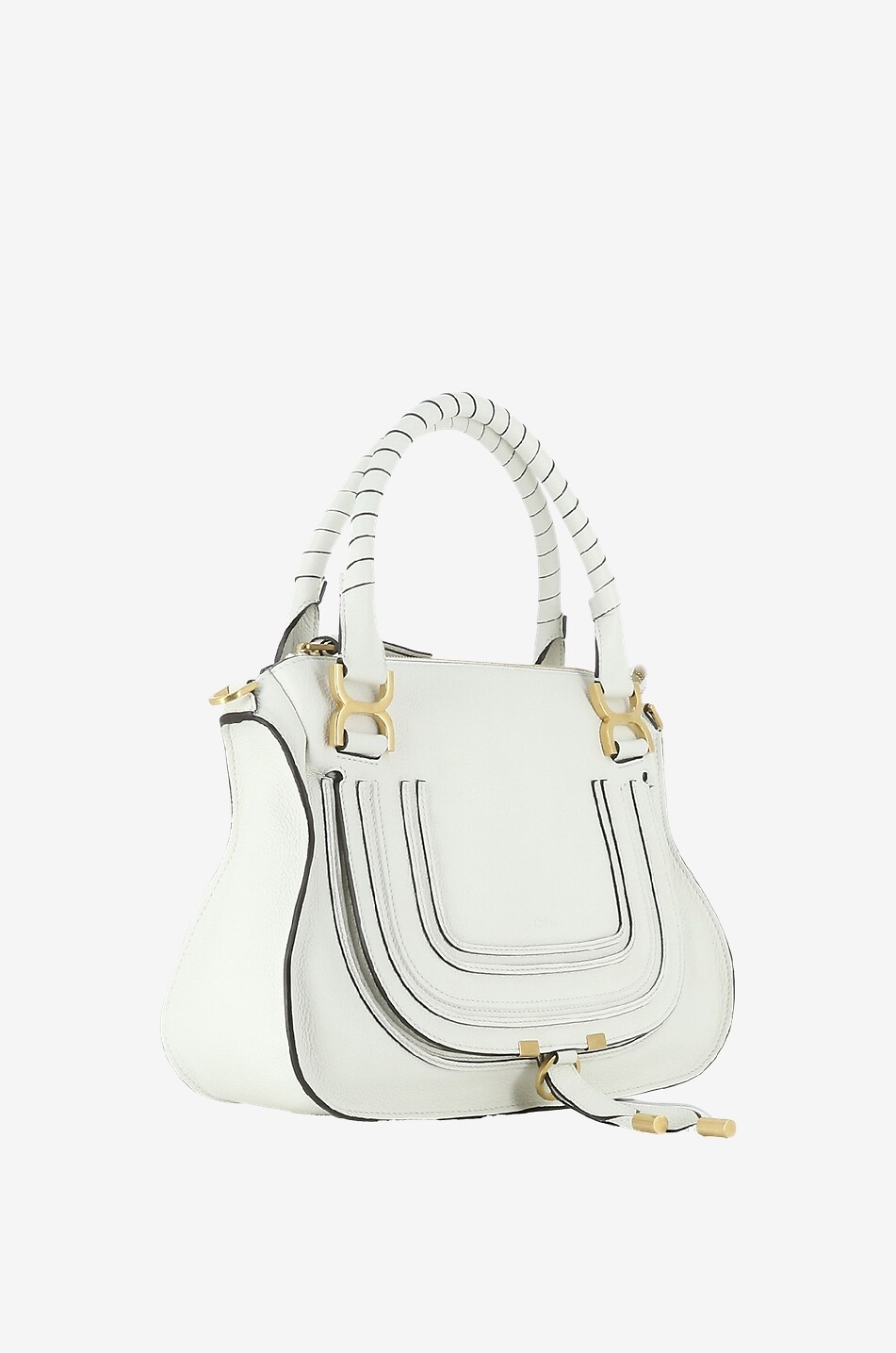 CHLOE Marcie Medium double carry grained leather bag Women WHITE 2