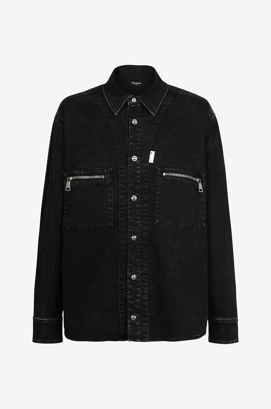 BALMAIN Utility-Überhemd aus Denim Herren SCHWARZ 1