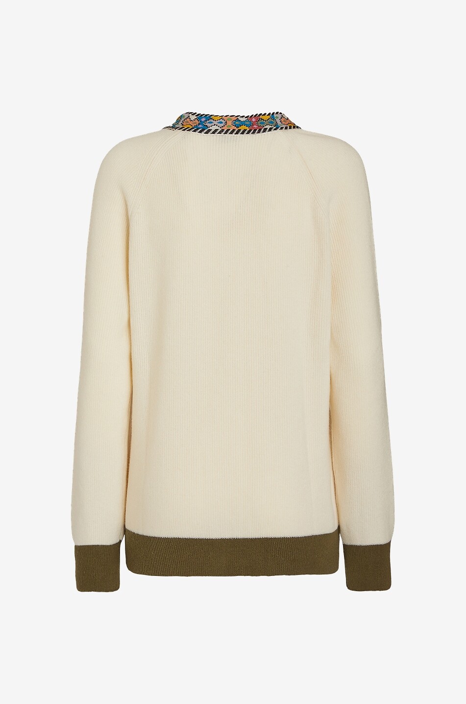 ETRO Cardigan en laine et cachemire à galon Etro Cube Femme Beige clair 2