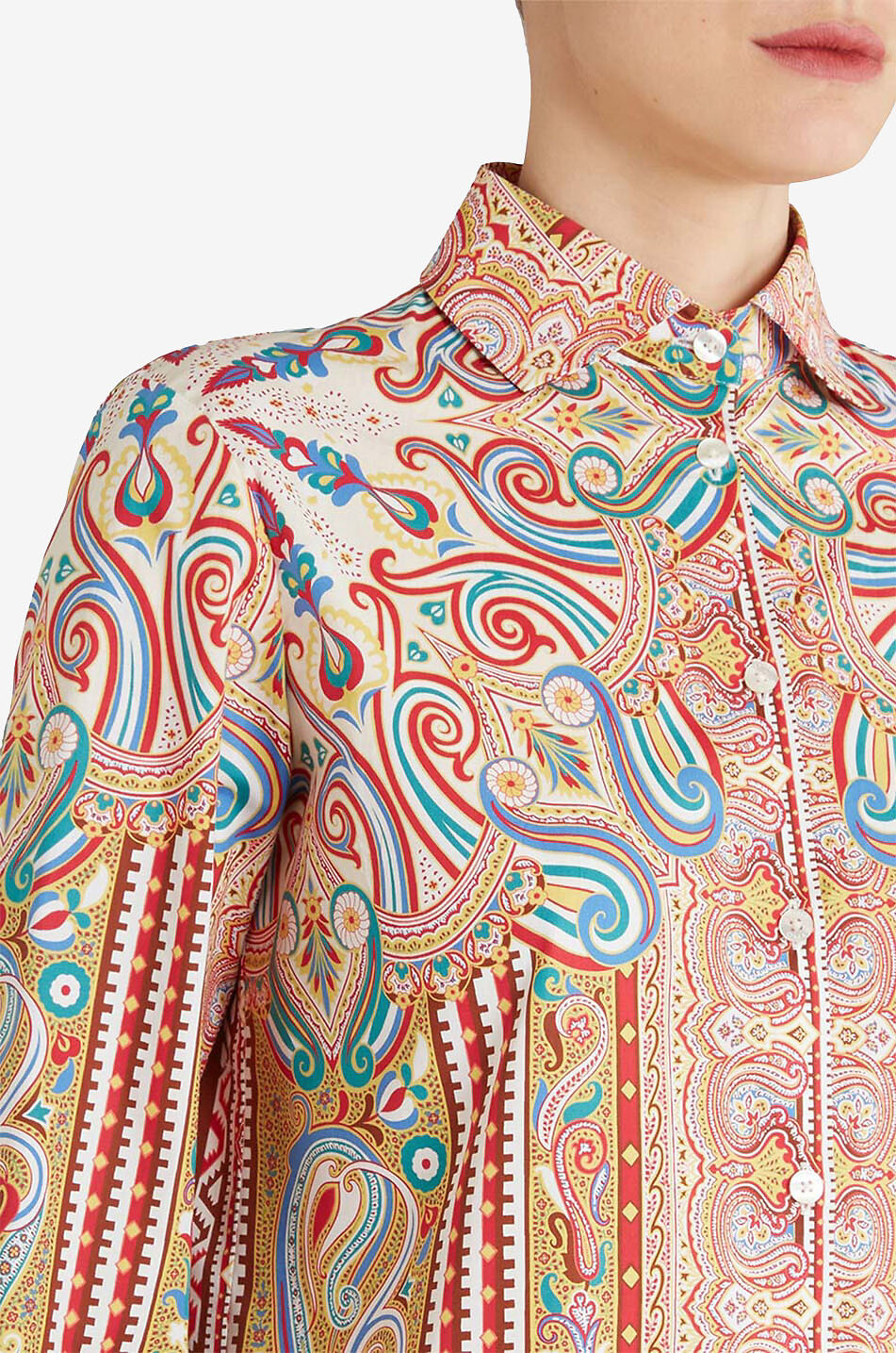ETRO Schmales Hemd mit psychedelischem Paisley-Print Damen ROT 4
