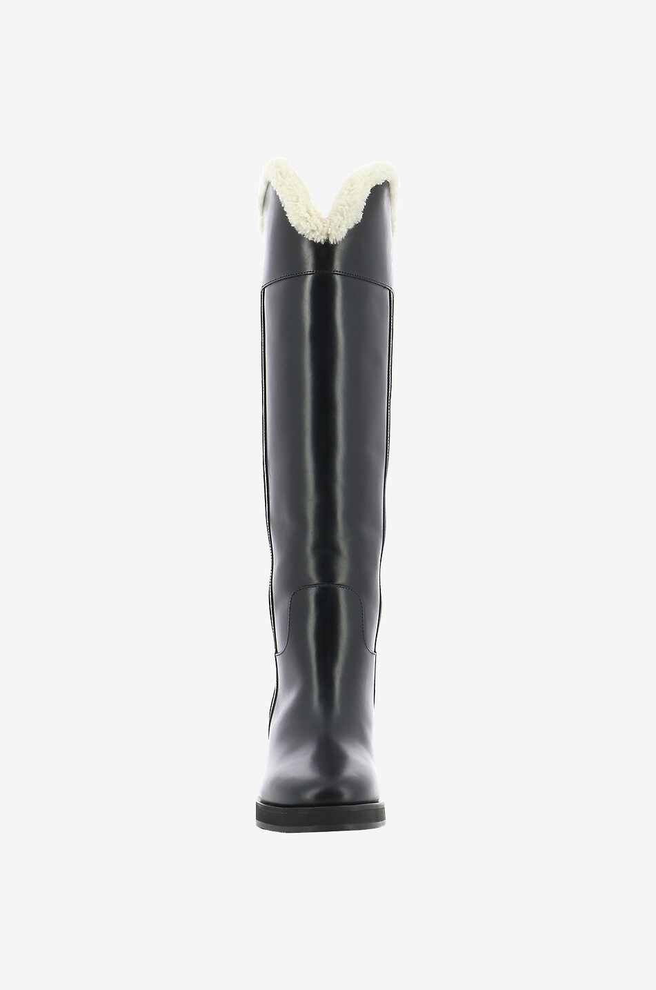 Bottes rembourrées en cuir lisse à talon Tonya 70