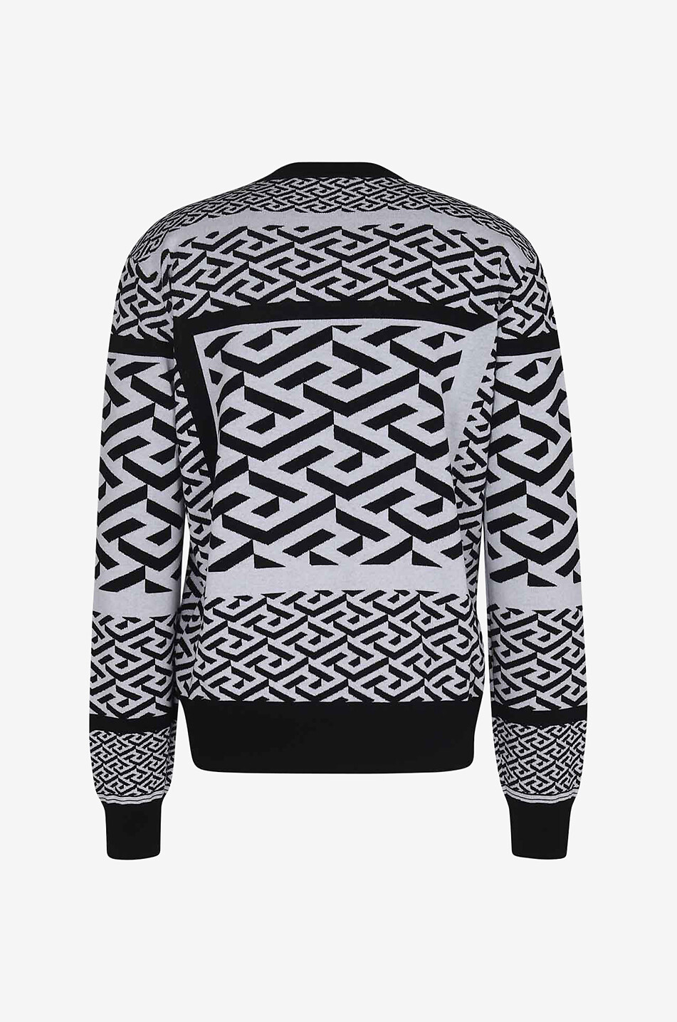 VERSACE La Greca bi-colour wool and cotton thin jacquard jumper Men MULTI COLOURED 2