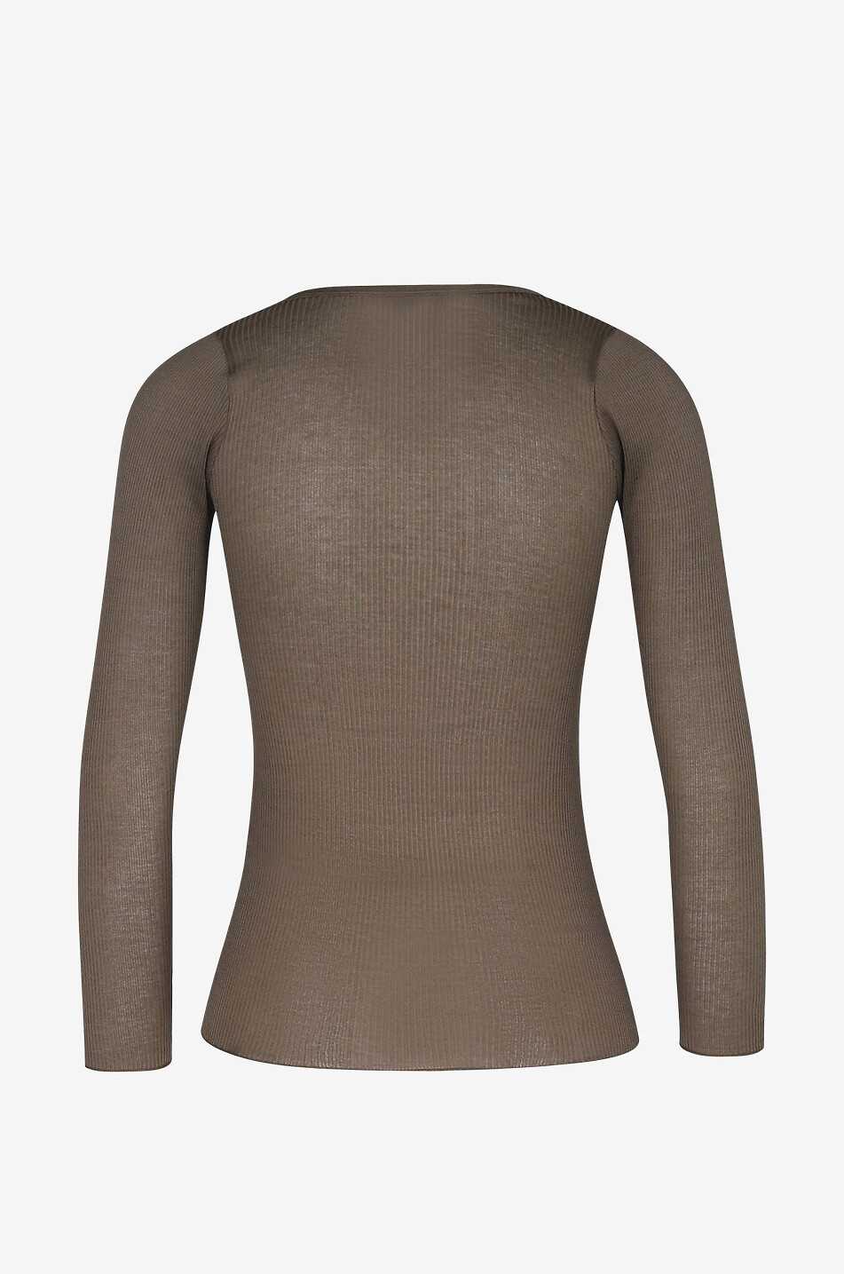 MARANT ETOILE Lamylic long-sleeved rib knit henley T-shirt Women GREEN 2