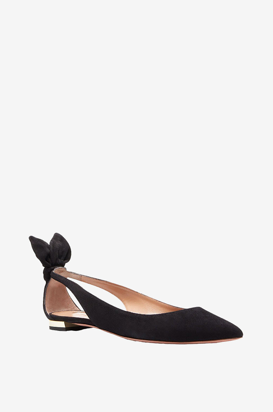 Spitze Ballerinas aus Wildleder Bow Tie