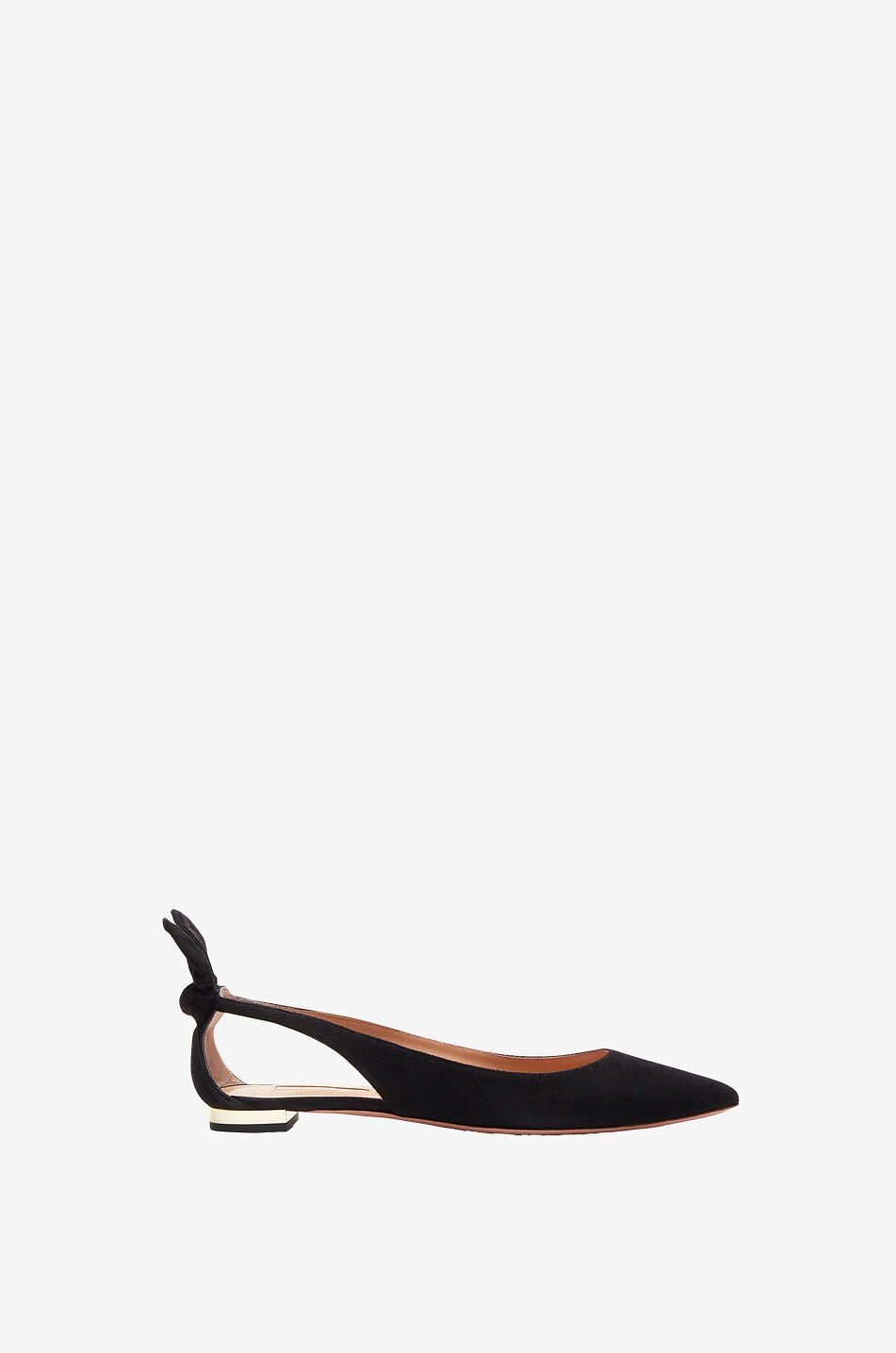 AQUAZZURA Spitze Ballerinas aus Wildleder Bow Tie Damen SCHWARZ 2