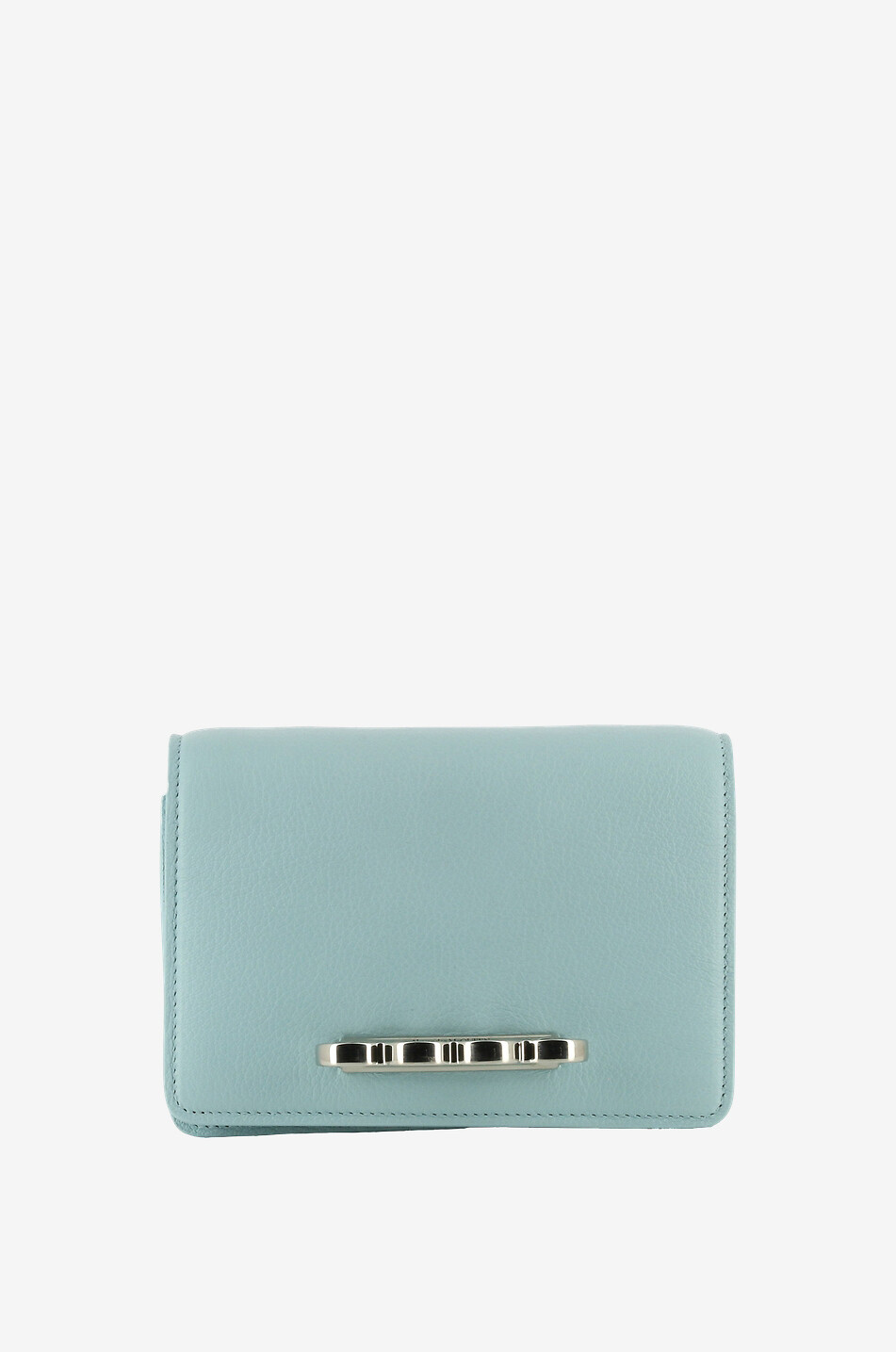 ALEXANDER McQUEEN Four Ring With Chain grained leather mini shoulder bag Women BLUE 1