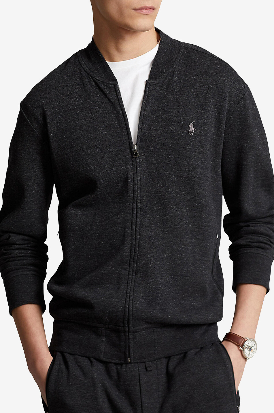POLO RALPH LAUREN Baseballjacke aus luxuriösem Jersey Herren SCHWARZ 3