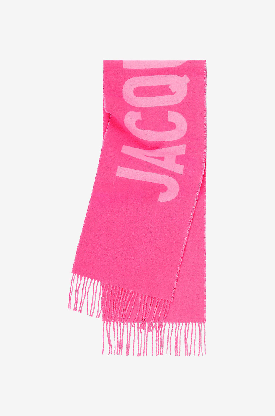 JACQUEMUS JACQUEMUS logo adorned jacquard scarf Women PINK 1