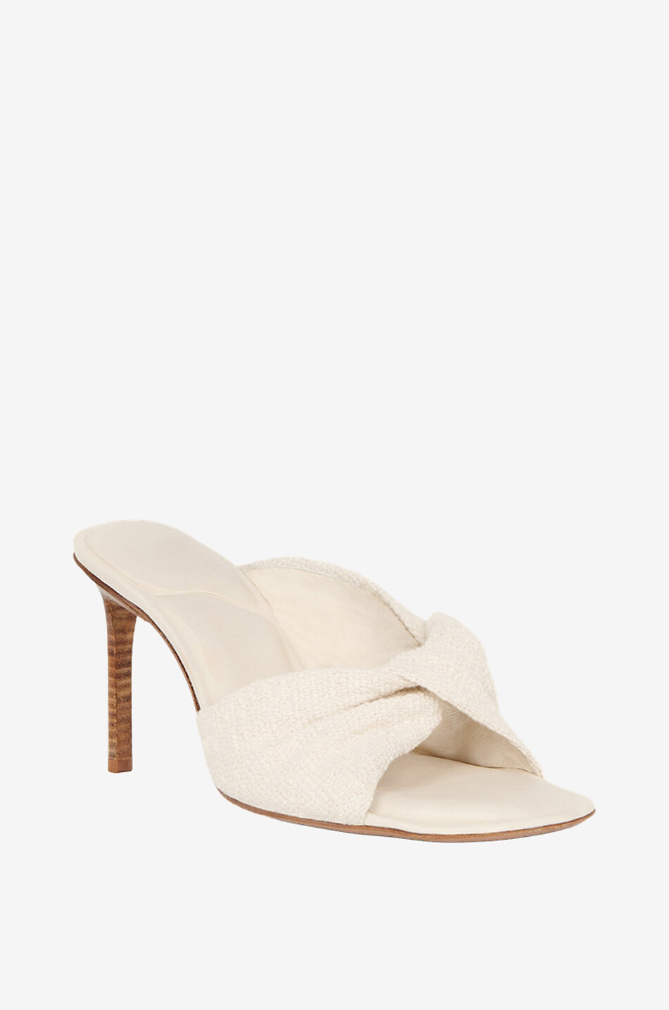 JACQUEMUS Mules à talon en éponge Bagnu 80 Femme BLANC 1