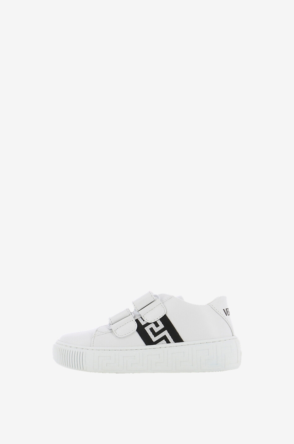 VERSACE La Greca low-top sneakers with Velcro straps Boy WHITE 3