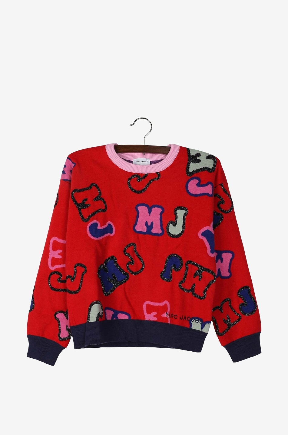 Mädchen-Jacquard-Pullover mit Monogramm-Motiv