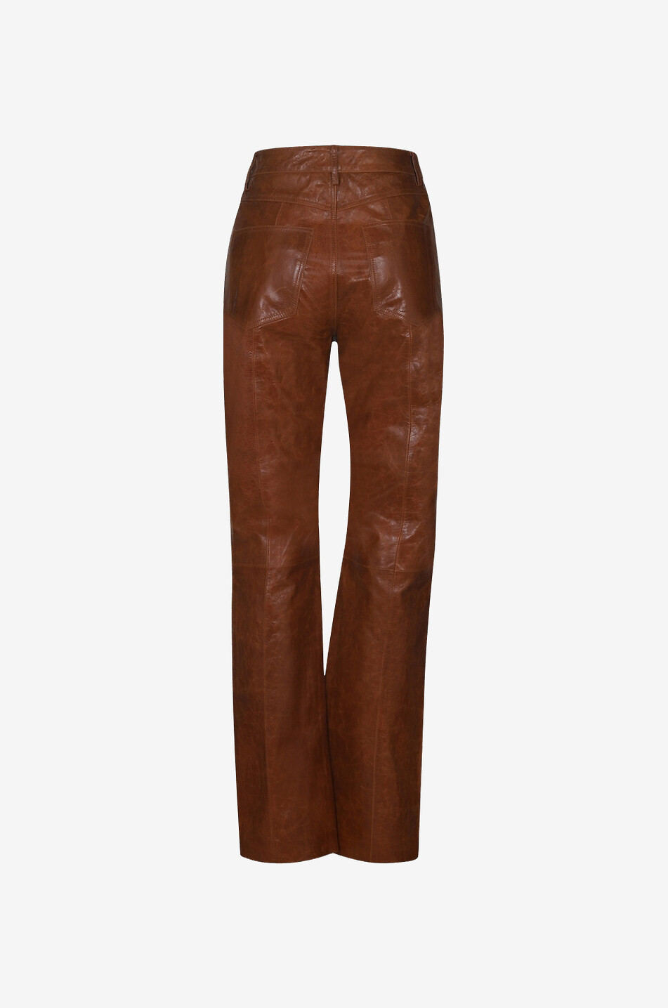 Lynn straight-leg high-rise leather trosuers