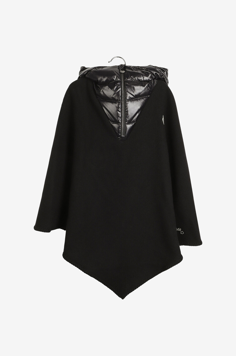 Mädchen-Poncho aus Wollmix mit daunengefüllter Kapuze