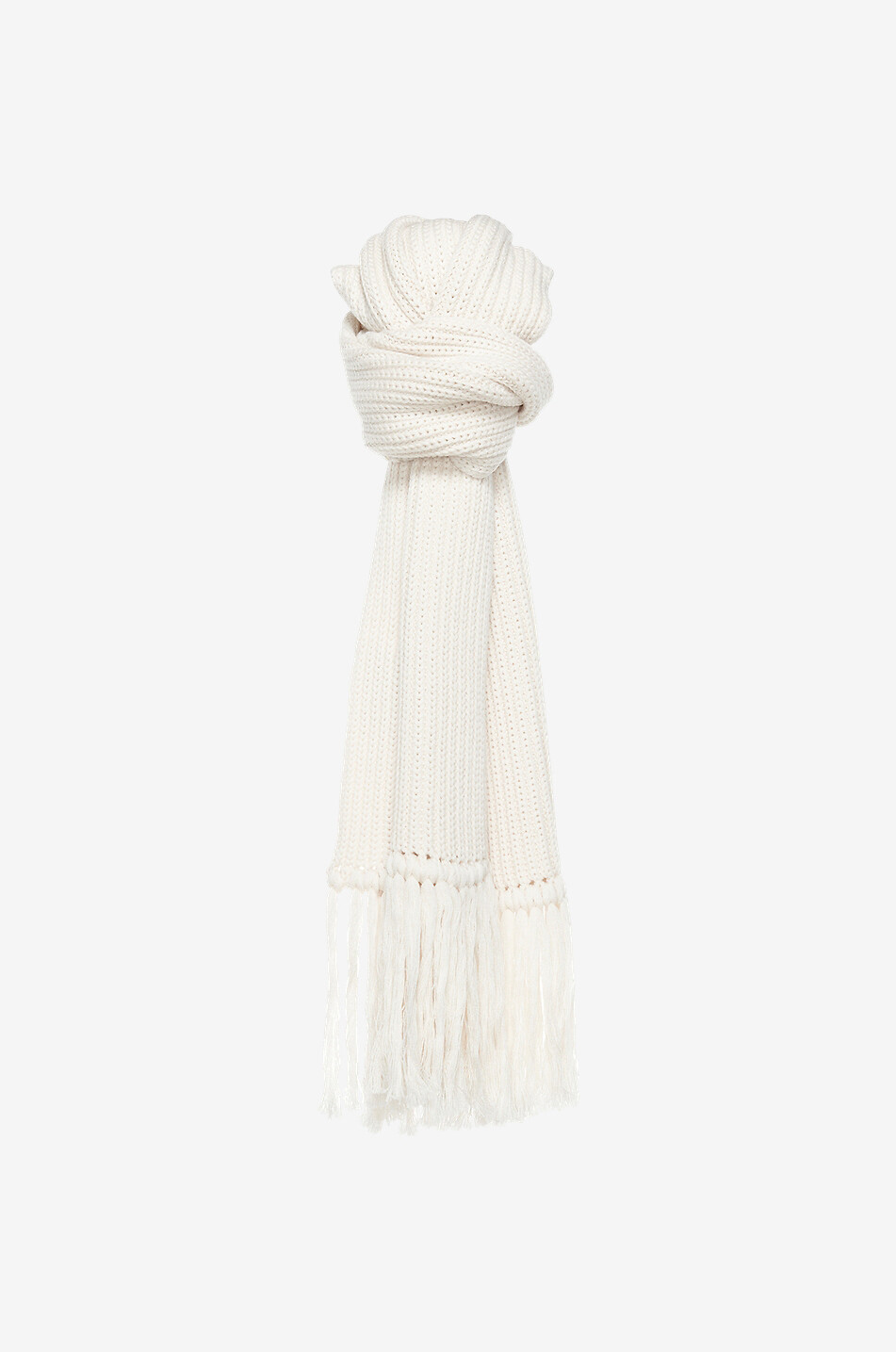 Merinowool rib knit scarf
