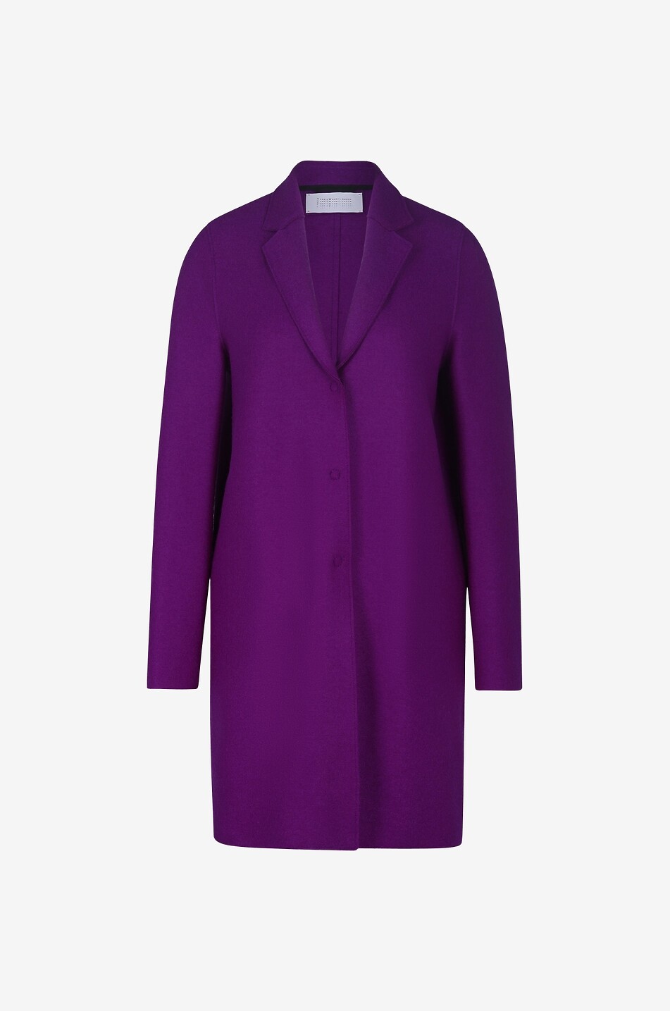 Virgin wool mid-length coat