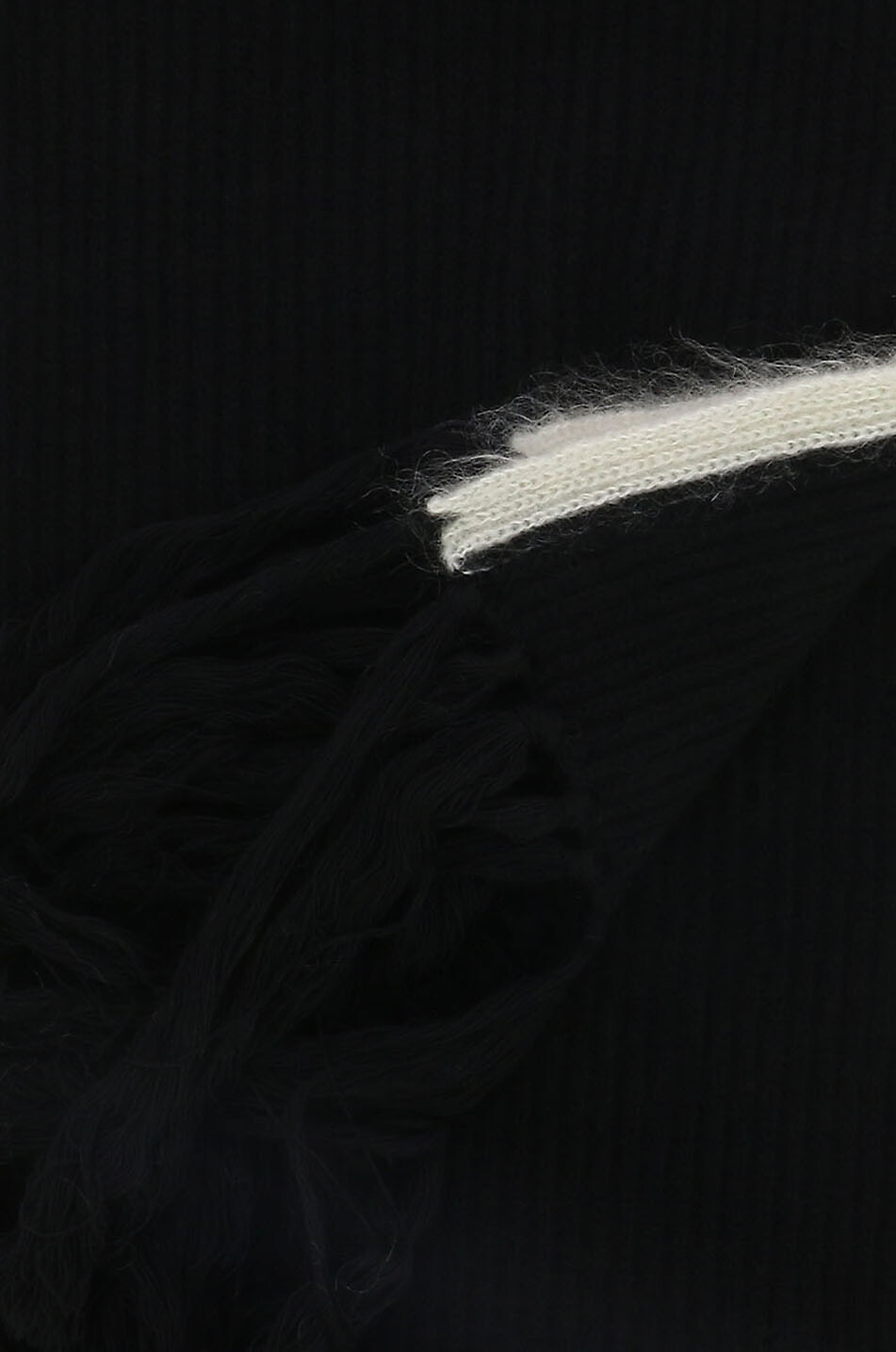 MONCLER Écharpe en maille côtelée à bords contrastés Femme NOIR 2