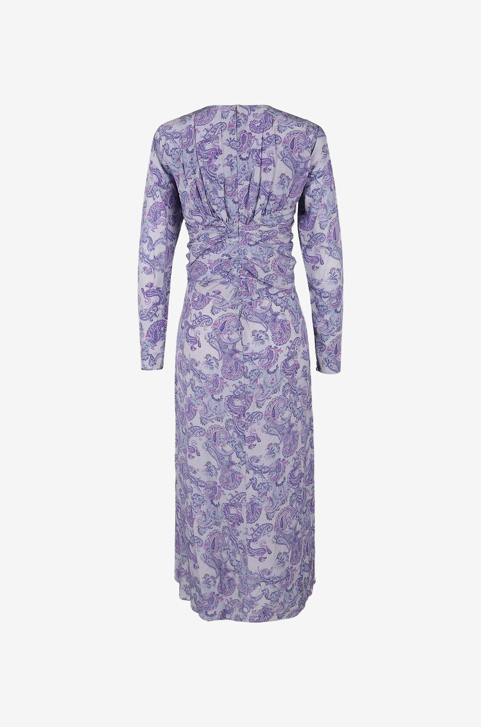 Robe longue en soie imprimée à découpe goutte Telima