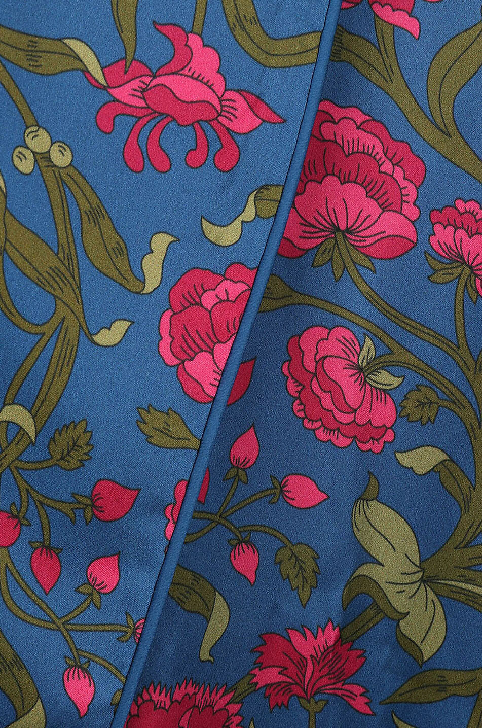 LIBERTY LONDON Peignoir en satin de soie Colombia Road Femme BLEU FONCE 3