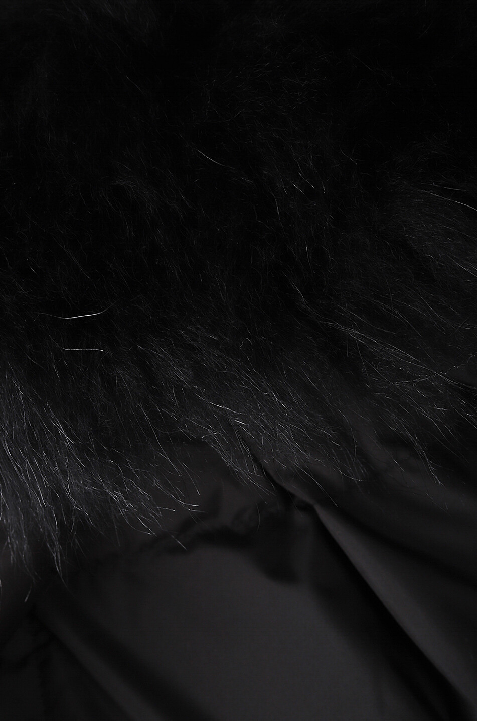 YVES SALOMON Gilet en duvet long garni de peau lainée Femme NOIR 3