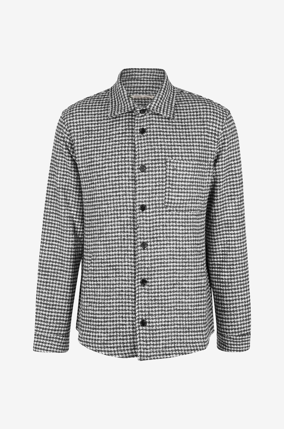 Hemdjacke aus Wolle und Seide mit Hahnentritt