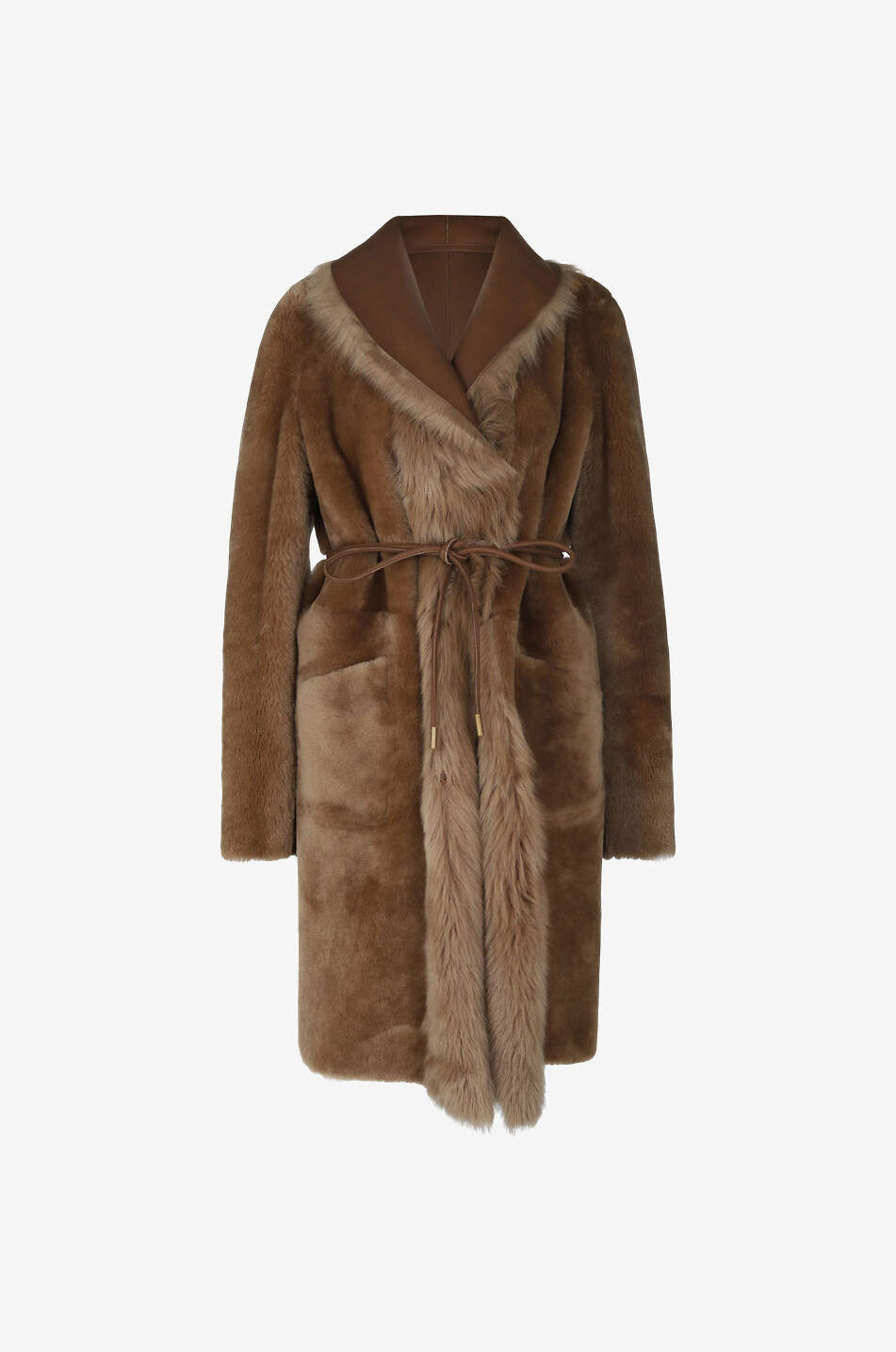 NOVE LEDER Wendbarer Mantel aus Schafspelz New Love Damen BEIGE 1