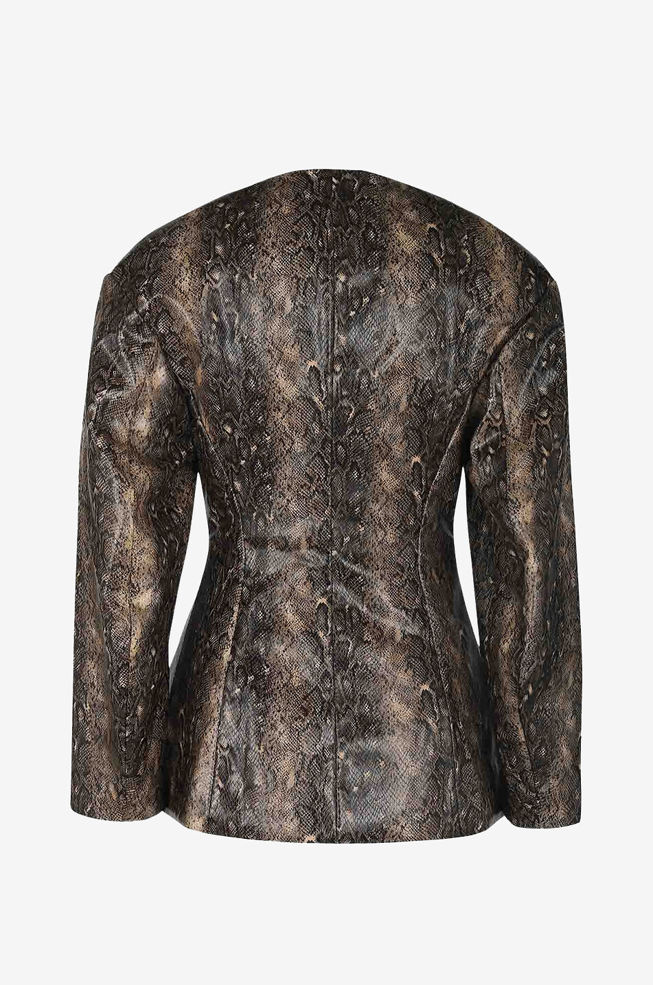 GANNI Blazer en cuir synthétique imprimé python Femme MARRON 2