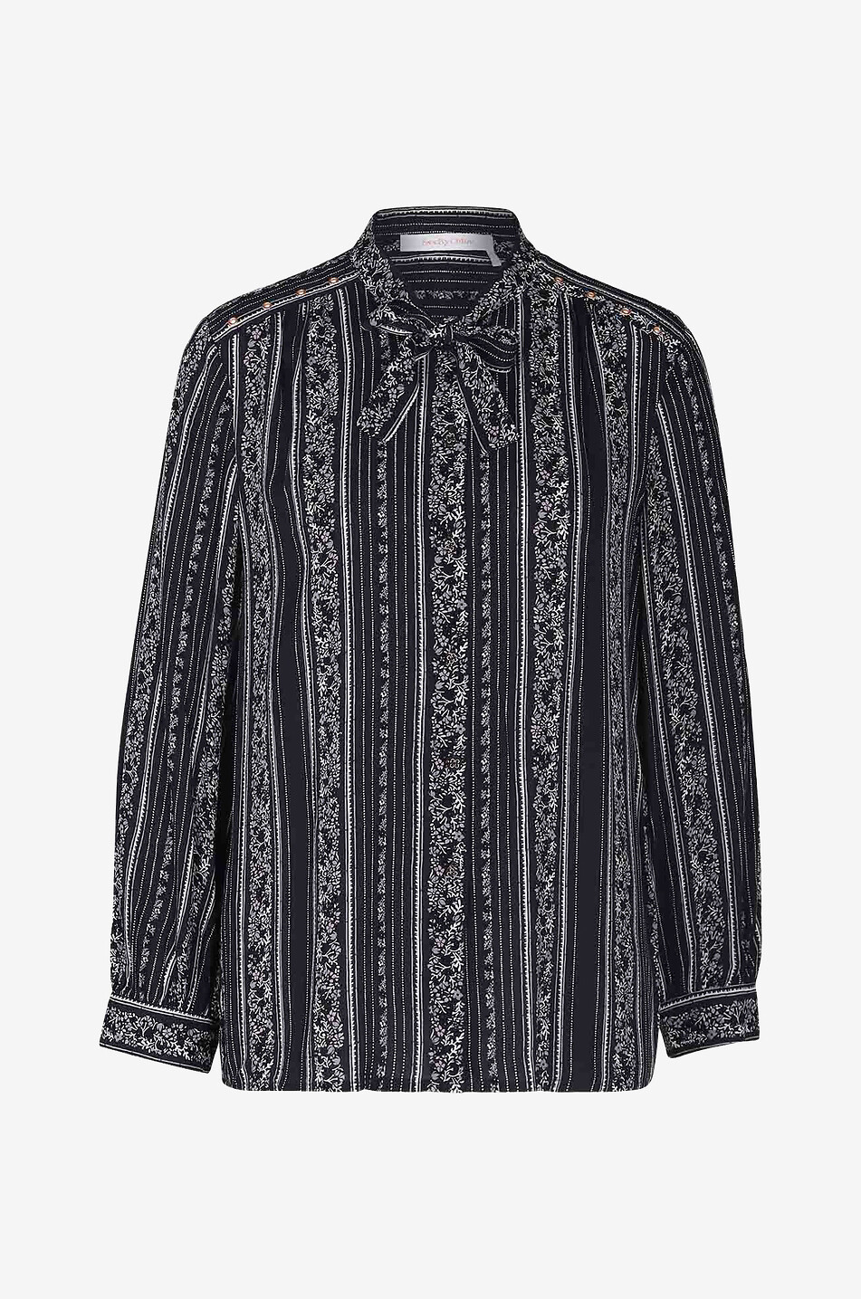 Blouse à lavallière en crêpe imprimée Florence