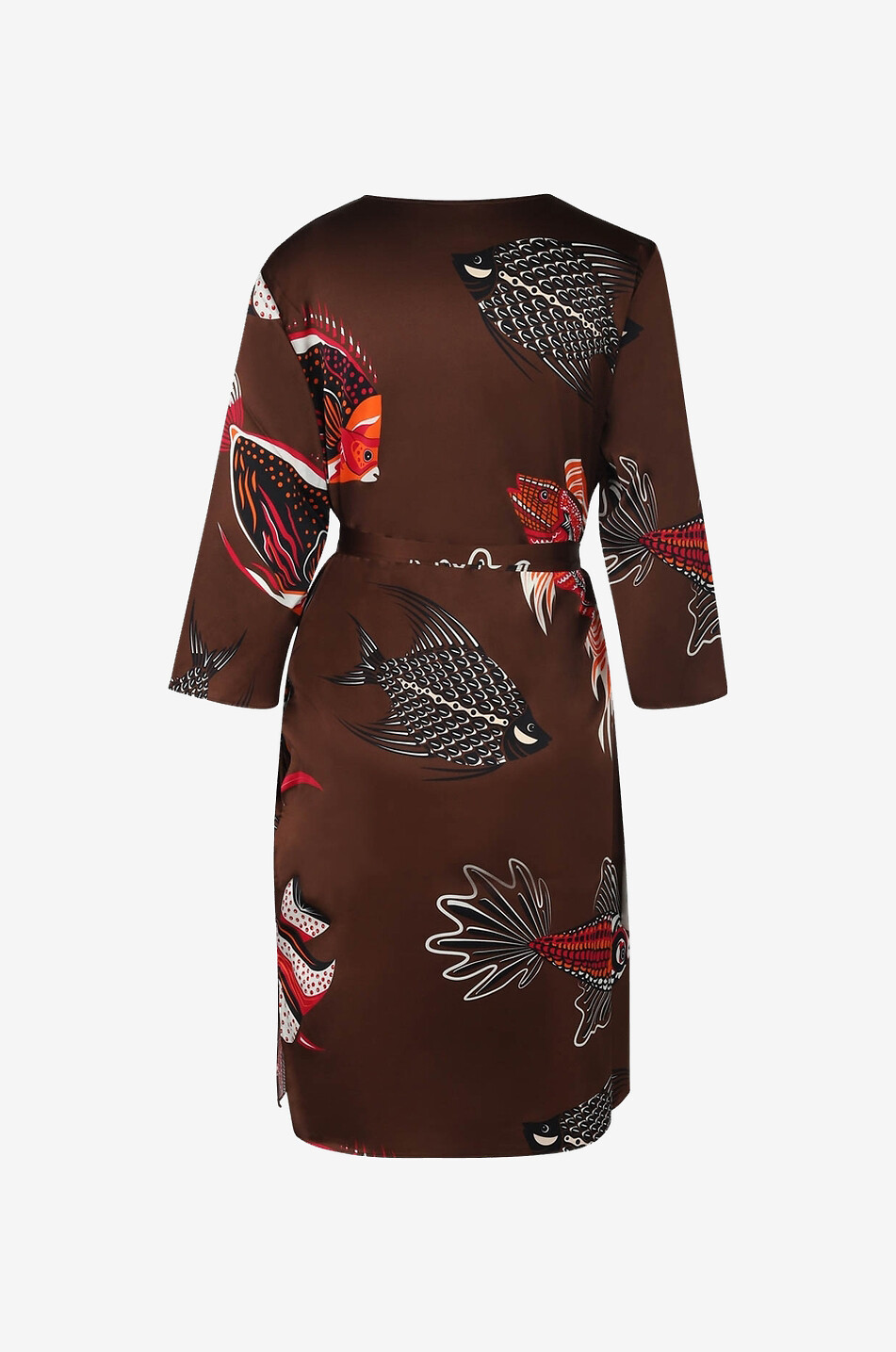 HERZEN'S ANGELEGENHE Fish printed satin mini dress Women MULTI COLOURED 2